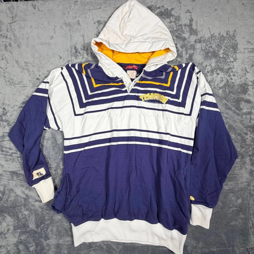 New Era Aggies Mens Rugby Pullover Hoodie XL Vintage‎ Embroidered Blue White